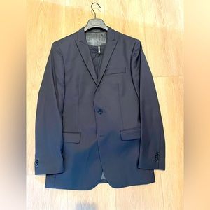 John Varvatos 2 piece suit black/navy pinstripe size 40L